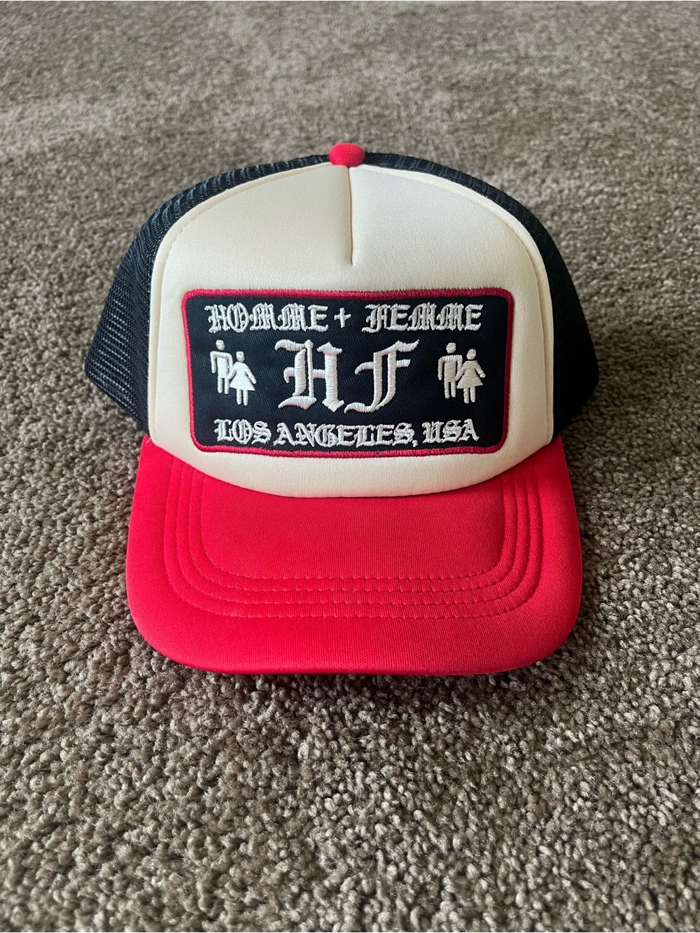 Homme + Femme HF Los Angeles Trucker Hat - Red/Black/Cream